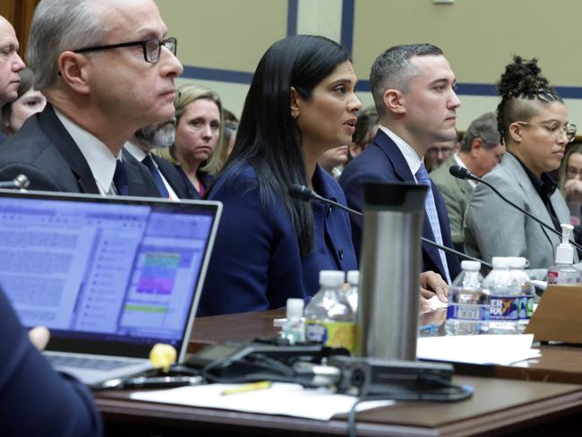 WASHINGTON, DC - FEBRUARY 08: (L-R) Former deputy general counsel of Twitter James Baker, former chief legal officer of Twitter Vijaya Gadde, former global head of trust & safety of Twitter Yoel Roth, and former Twitter employee Anika Collier Navaroli testify during a hearing before the House Oversight and Accountability Committee at Rayburn House Office Building on Capitol Hill on February 8, 2023 in Washington, DC. The committee held a hearing on "Protecting Speech from Government Interference and Social Media Bias, Part 1: Twitter's Role in Suppressing the Biden Laptop Story."   Alex Wong/Getty Images/AFP (Photo by ALEX WONG / GETTY IMAGES NORTH AMERICA / Getty Images via AFP)