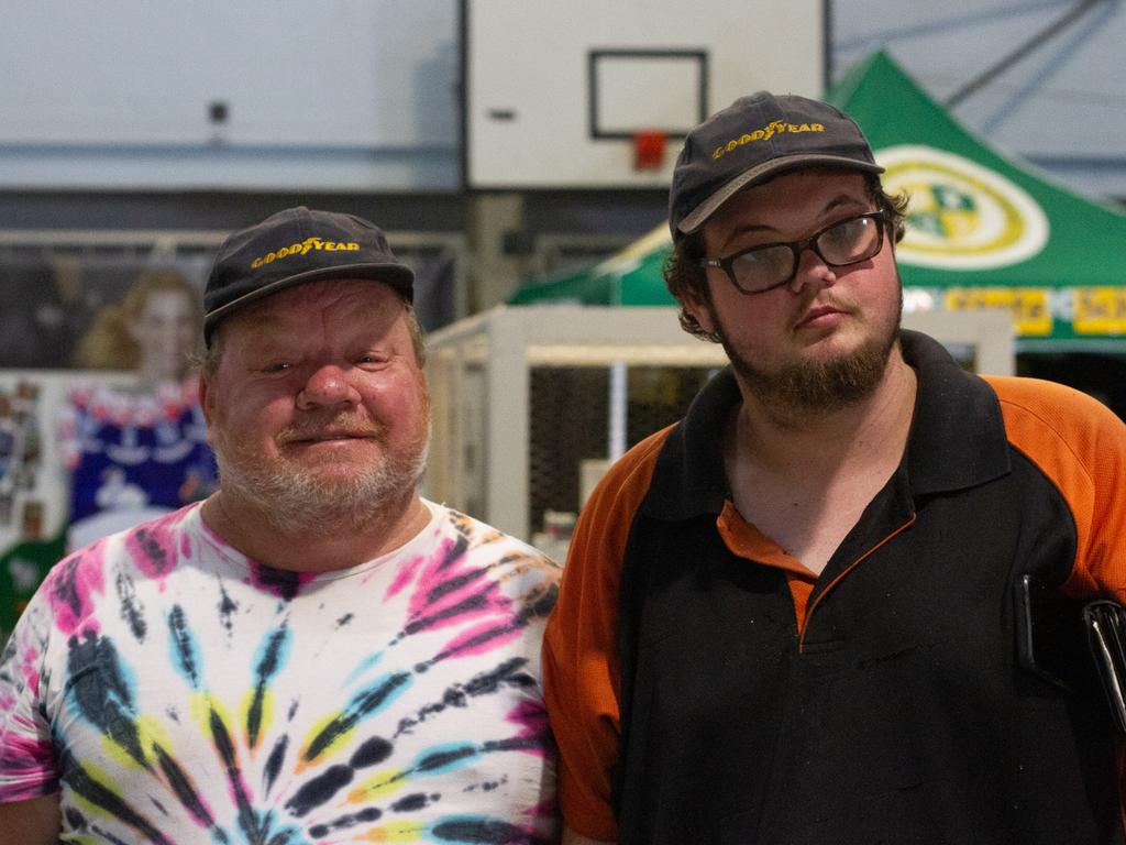 Michael and Cameron Summers beat the heat in the pavilion at the 2023 Murgon Show.