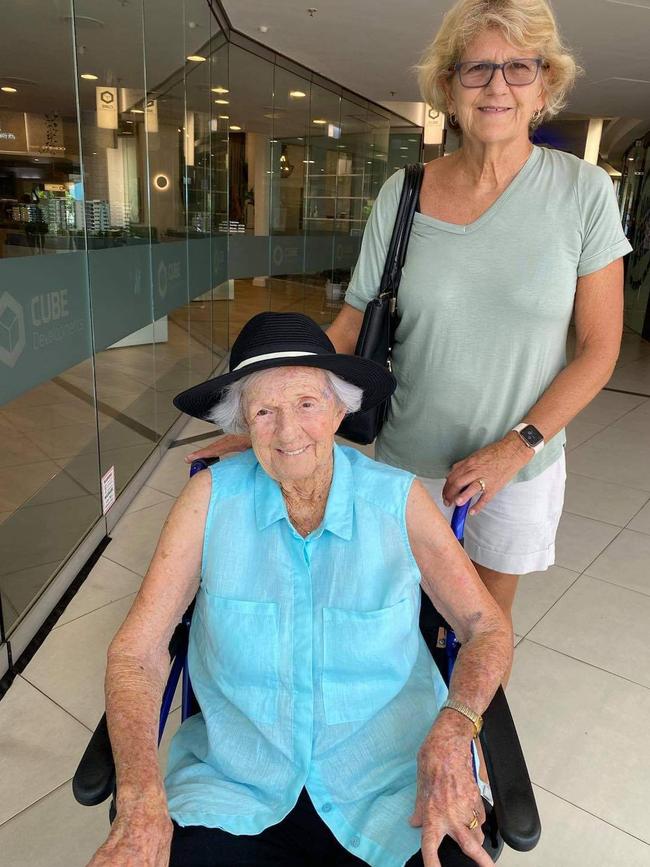 The late Ruby Neilsen and daughter Leonie Merker, pictured earlier this year, just weeks before Mrs Neilsen died.