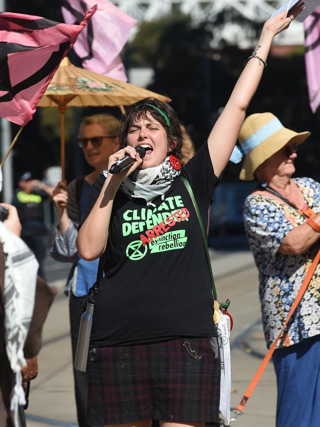 Deanna Violet Coco at the protest. Picture: Josie Hayden