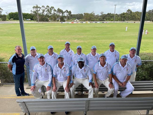 The Mornington Peninsula Over 50s cricket side before its first game last month.