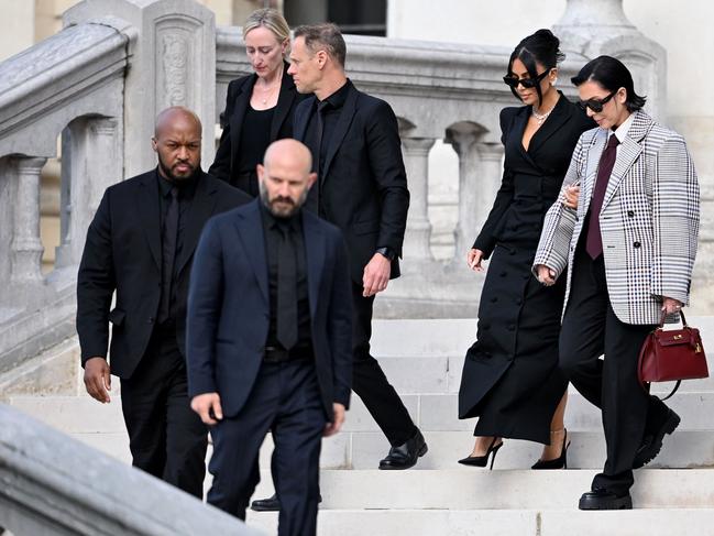 Kris Jenner and Kim Kardashian leave court together. Picture: AFP