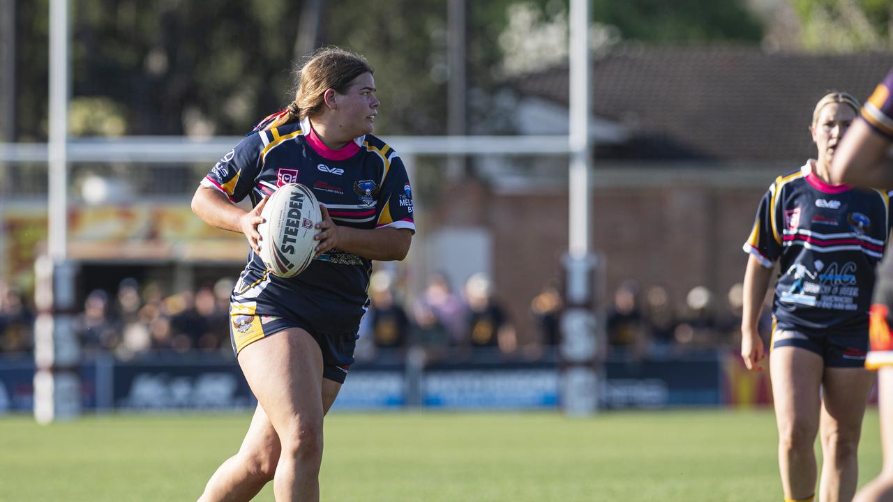 Katelyn Collie of Highfields against Gatton in TRL Women grand final rugby league at Toowoomba Sports Ground, Saturday, September 14, 2024. Picture: Kevin Farmer