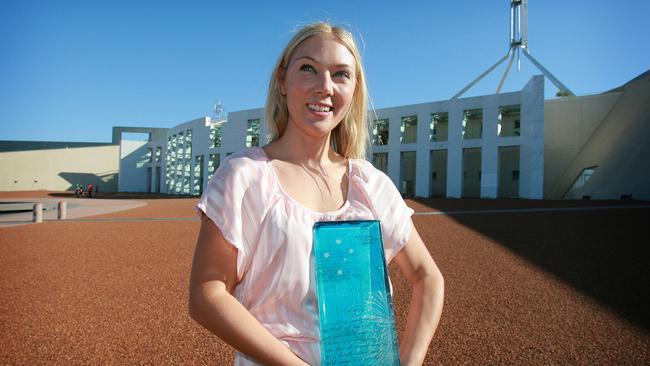 Jonty on the lawns of Parliament House in Canberra after being named Young Australian of the Year in 2009.