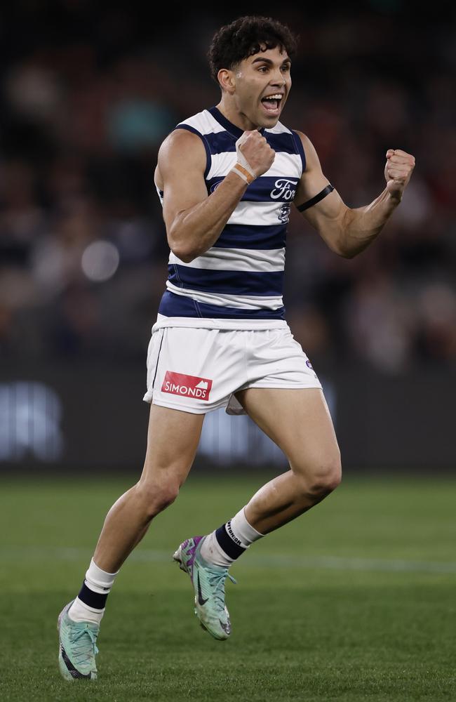 Tyson Stengle was backed in by Geelong despite an indiscretion on a night out. Picture: Darrian Traynor/Getty Images.