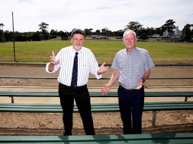 The Castle Hill Show Society is also upset over the State Government's Showground Station Precinct plan. Society members Peter Gooch with Harry Hyland.