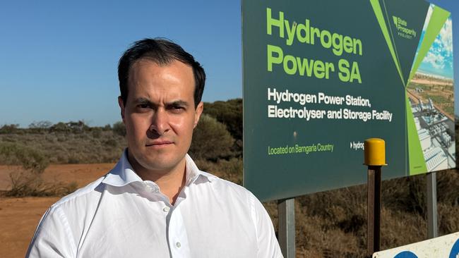 SA Opposition Leader Vincent Tarzia at the near empty SA Hydrogen plant site in Whyalla this morning. Picture: supplied