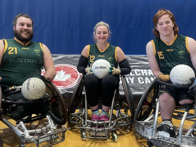 Mackay members of the Australian Steelers Paralympic wheelchair rugby team. (From left): Joshua Nicholson, Shae Graham, Brayden Foxley-Conolly