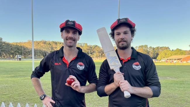 Macclesfield captain Lachlan Barrett (left) has been one of the premier SA country cricketers this season. Picture: Macclesfield Cricket Club