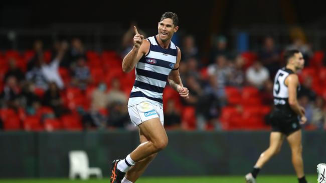 Tom Hawkins could not be stopped. Picture: Jono Searle/AFL Photos