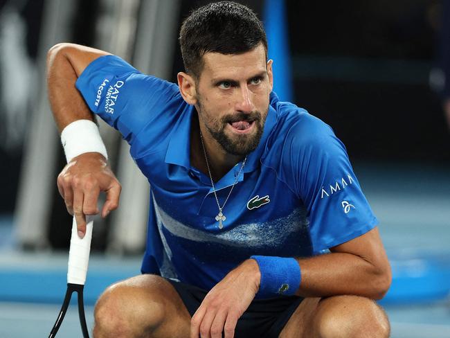 Djokovic was plagued by injury early on in the match. Picture: Martin KEEP / AFP