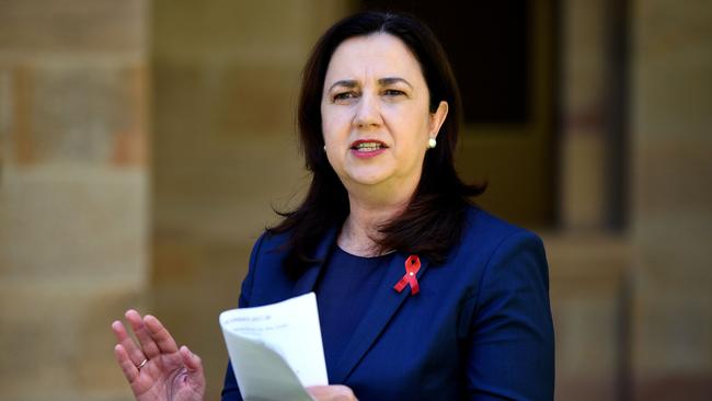 Premier Annastacia Palaszczuk announces the latest border measures during a press conference at Parliament House. Picture: NCA NewsWire / Dan Peled