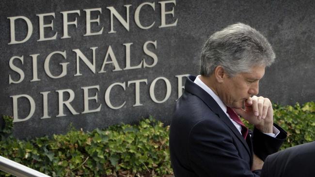 Former Defence Minister Stephen Smith outside the Signals Directorate in Canberra in 2013.