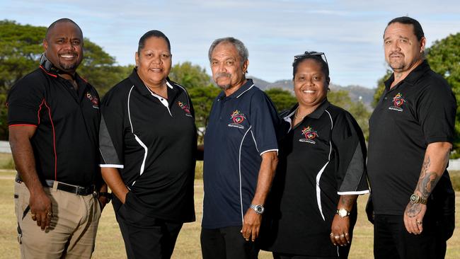 H.O.M.E (Helping Our Mob Everywhere). Alfred Smallwood Jnr, Vicky-Anne Blackman, Alfred Smallwood Snr, Lee-Toya Sirrus and Scott O'Brien-Burles. Picture: Evan Morgan