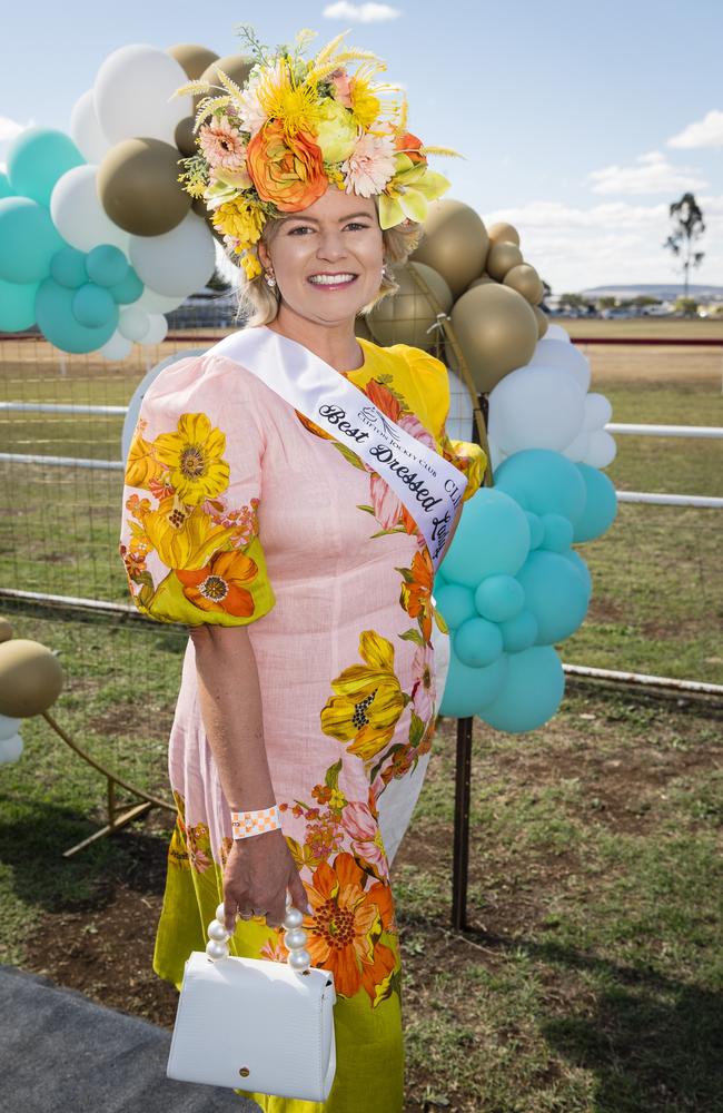 Peta Gray was named Best Dressed Lady in the contemporary category at the Clifton Races fashions on the field, Saturday, October 28, 2023. Picture: Kevin Farmer