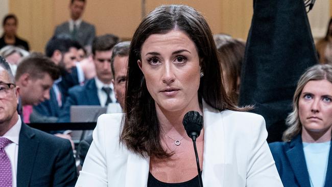 Cassidy Hutchinson, a top aide to former White House Chief of Staff Mark Meadows, testifies during the sixth hearing by the House Select Committee to Investigate the January 6th Attack on the US Capitol, in Washington, DC.