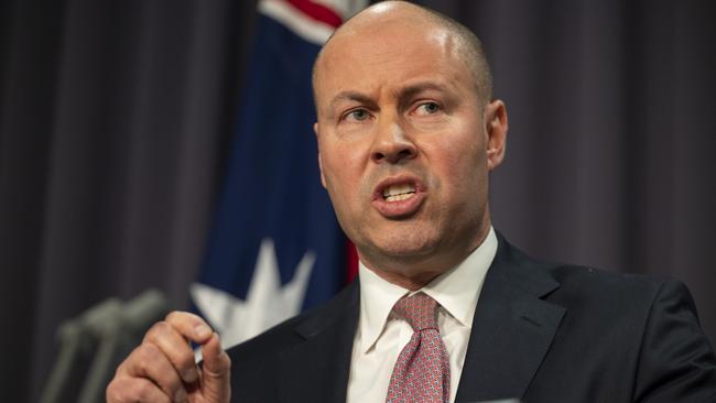 Josh Frydenberg says the federal government has ‘provided more support on a per capita basis to Victoria through JobKeeper’. Picture: Martin Ollman