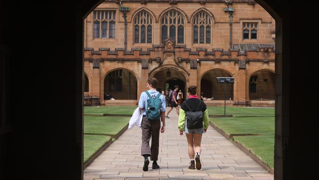 University students, like those at Sydney University are struggling with the cost of living. Picture: Damian Shaw