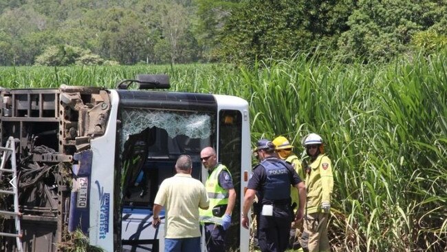 11 people plus the driver had been travelling on the bus when it rolled while travelling between Cannonvale and Proserpine.