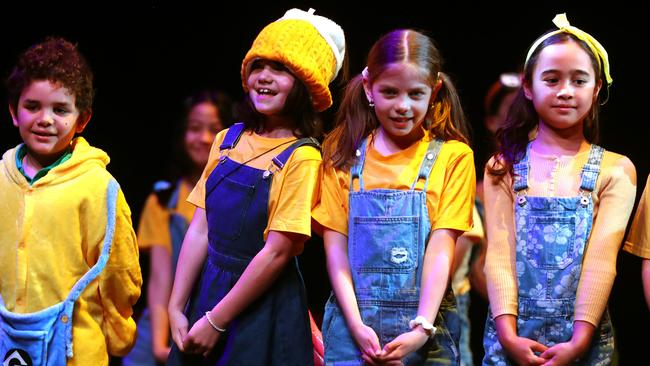 Anglesea Primary School students performing at the Geelong Schools Music and Movement Festival. Picture: Alison Wynd