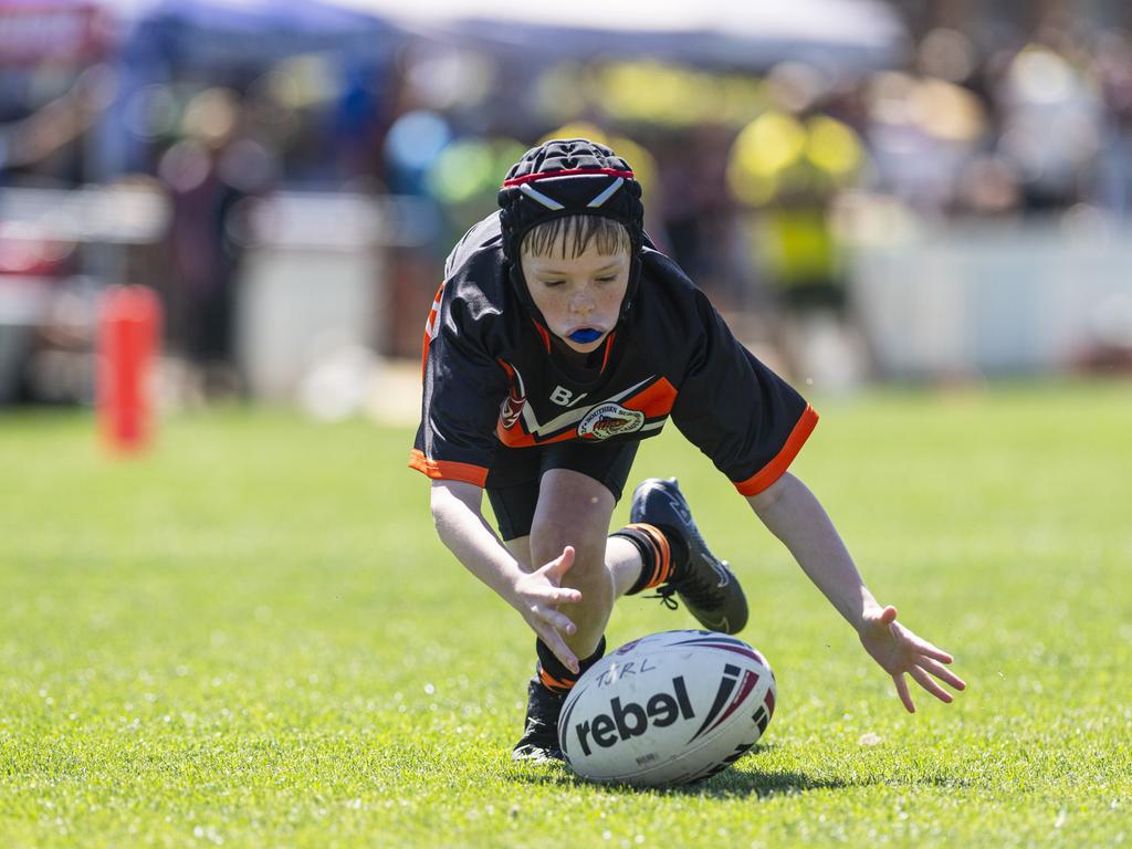 Deegan Wolff of Southern Suburbs against Valleys in U13/14 boys Toowoomba Junior Rugby League grand final at Toowoomba Sports Ground, Saturday, September 7, 2024. Picture: Kevin Farmer