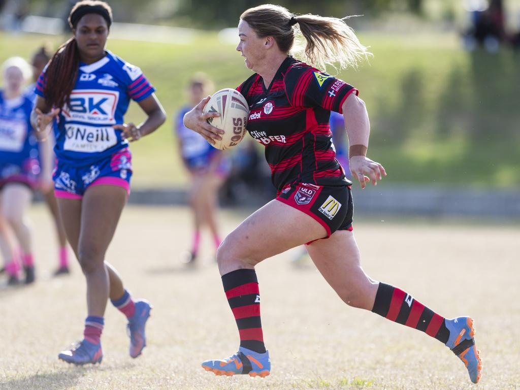 Sarah Gilbert for Valleys against Newtown in TRL women's competition round four rugby league at Jack Martin Centre, Saturday, May 6, 2023. Pictures: Kevin Farmer.