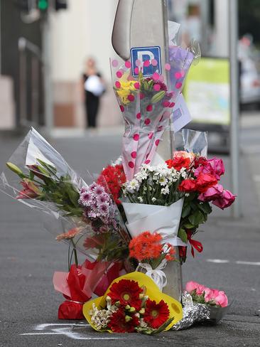 The memorial site in Davey St. Picture: SAM ROSEWARNE