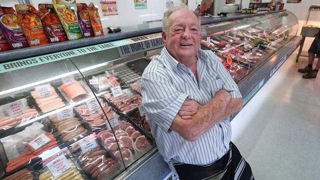 Butcher Terry Orreal is a sounding board for the member for Dickson, Peter Dutton, at his butcher shop in Brendale, Brisbane. Picture: Lyndon Mechielsen