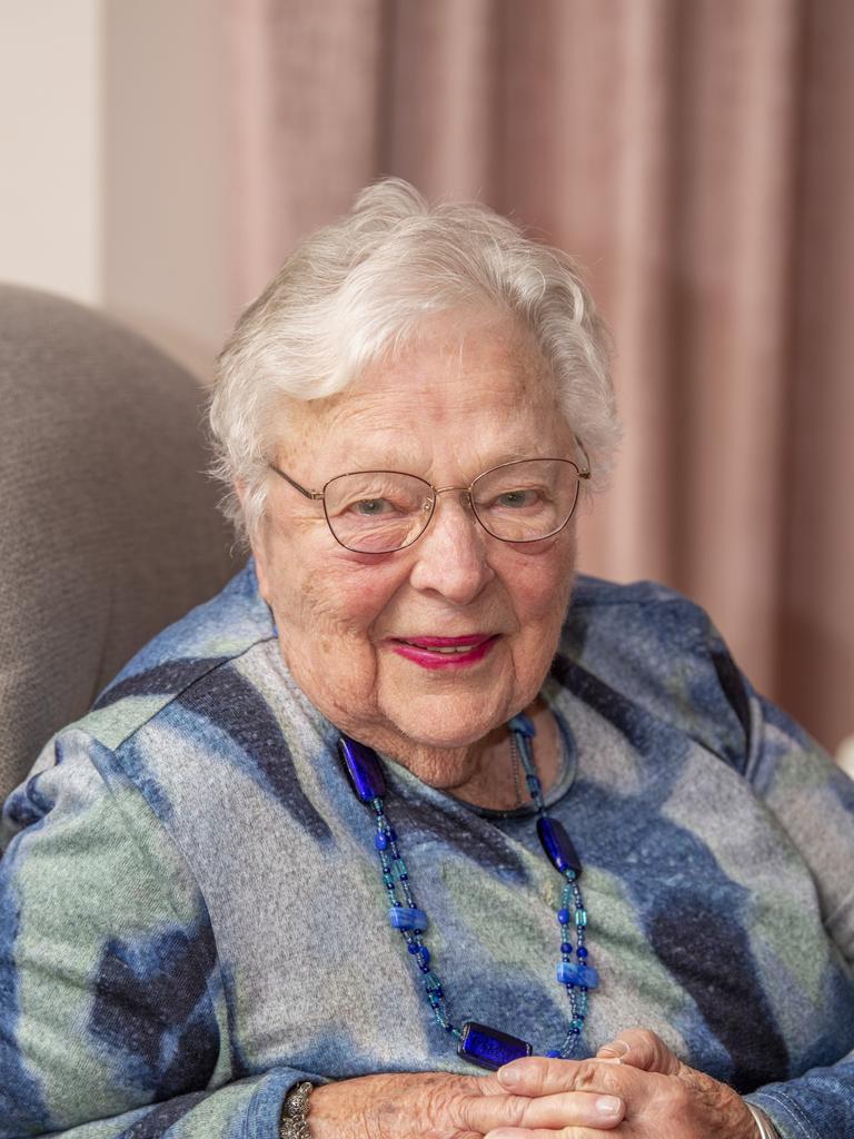 HAPPY AS SHIRLEY: Local retiree Shirley Armstrong talks about life in Toowoomba. Picture: Nev Madsen.