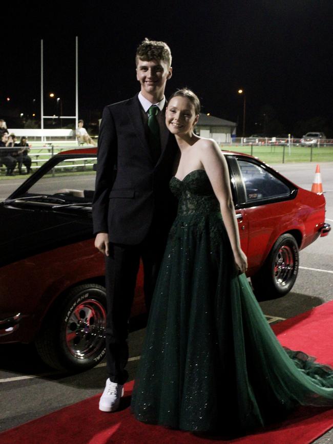 Katie Bedford and Adam McLoughlin at the 2023 Kepnock State High School formal.