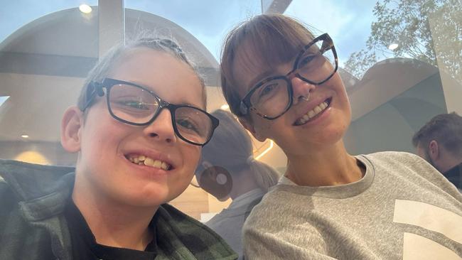 Kehani White and her son Hudson, 9.