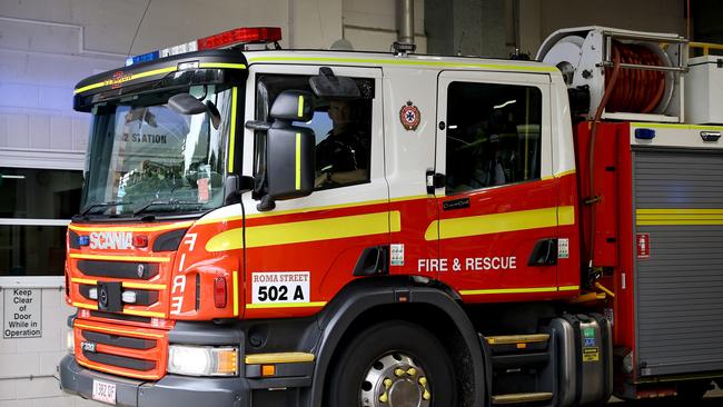 Emergency service crews have rushed to a blaze in a home in a suburban street on the Sunshine Coast. Picture David Clark