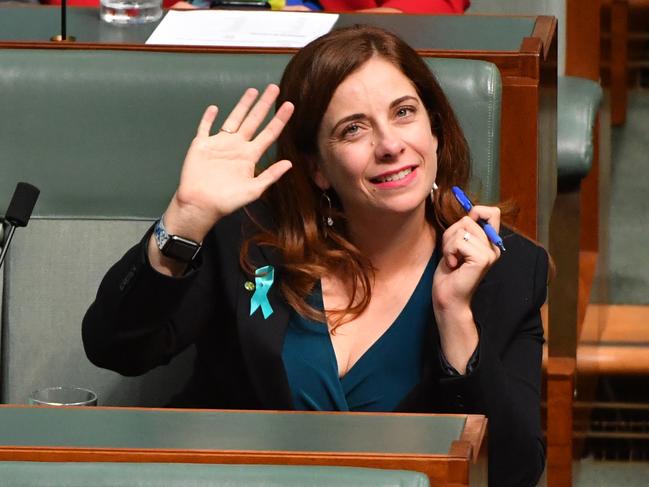 Labor Member for Lilley Anika Wells during Question Time in the House of Representatives at Parliament House in Canberra, February, Tuesday 25, 2020. (AAP Image/Mick Tsikas) NO ARCHIVING