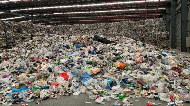 SKM Recycling is piled sky-high in Melbourne warehouses. Picture: Supplied