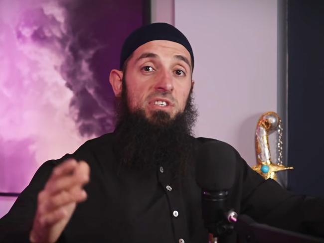 Sydney-based Islamic cleric Wissam Haddad, also known as Abu Ousayd, in a screen grab taken from Ousayd's social media. Picture: YouTube / MUSLIM UNAPOLOGETIC