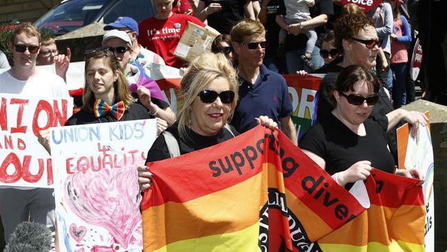 The Pride Parade from North Hobart to Parliament Lawns. in Hobart,