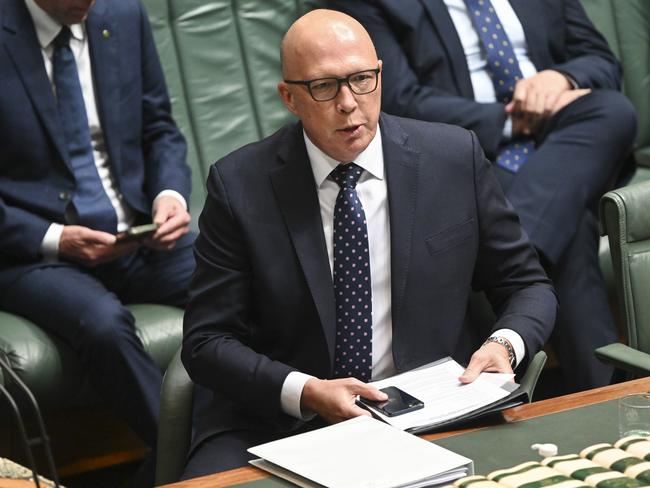 Opposition leader Peter Dutton is ignoring the advice of the Left. Picture: Martin Ollman