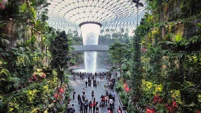 The Rain Vortex inside Jewel at Changi Airport.