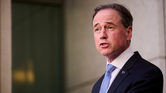 Health Minister Greg Hunt was also quizzed about the Australian Open saga on Wednesday morning during a press conference on COVID-19 vaccine booster shots. Picture: Rohan Thomson/Getty Images