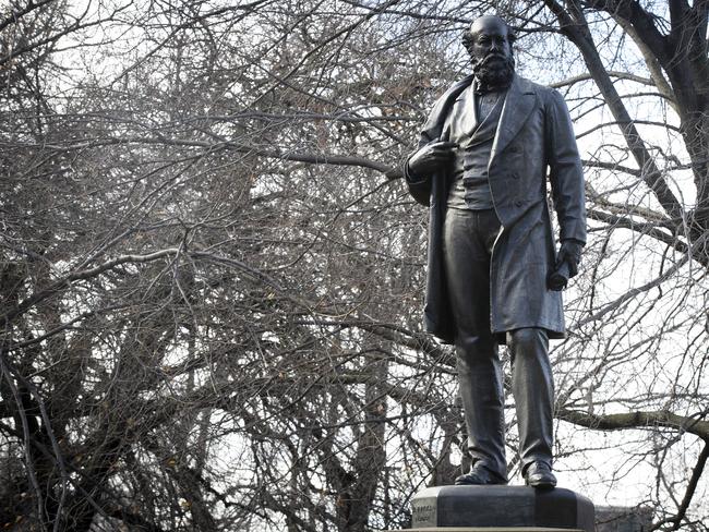 William Crowther statue at Franklin Square, Hobart. Picture Chris Kidd