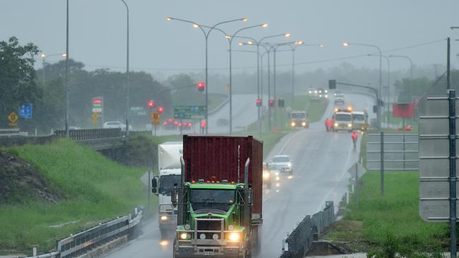 Wet weather in Townsville. Bohle River on the Bruce Highway. Picture: Evan Morgan