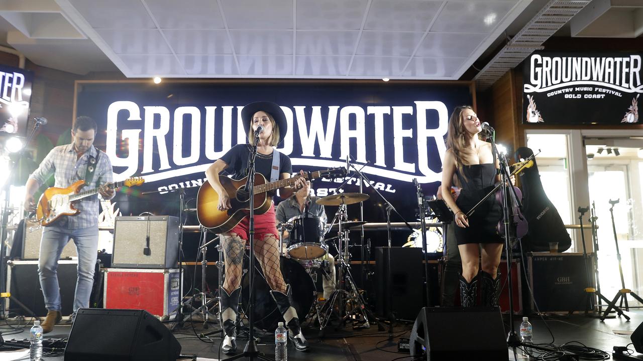 Hinterland perform at the Broadbeach Tavern Stage during the 10th Groundwater Country Music Festival. Picture: Regi Varghese