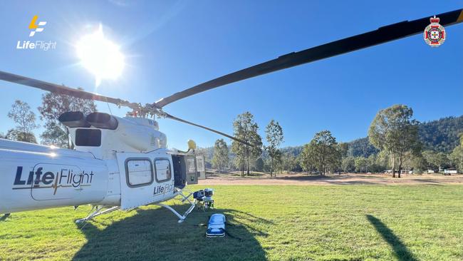 Emergency crews have rushed to a Queensland skydiving hotspot following a mid-air collision between two parachutists this morning. Photo: LifeFlight.