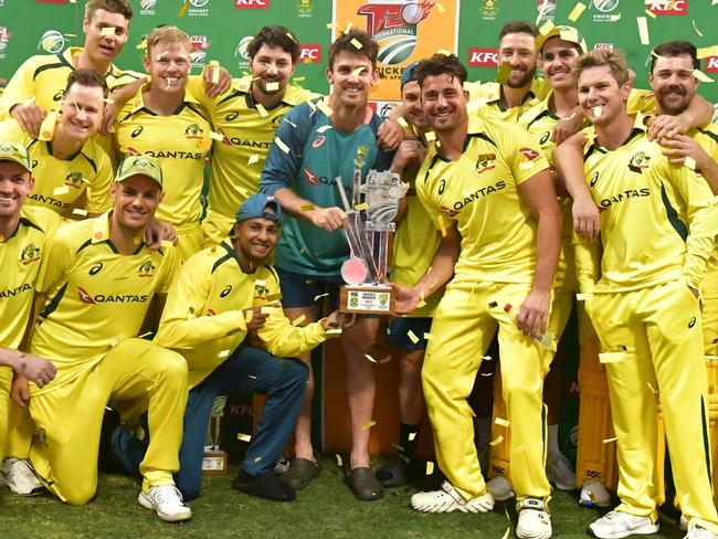 Mitch Marsh has had a perfect start to life as an Australian captain. Picture: Sydney Seshibedi/Gallo Images/Getty Images