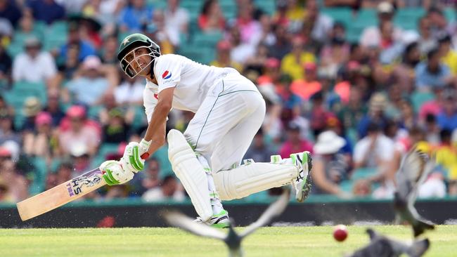 Pakistan's Younis Khan playing a shot against Australia at the SCG in January.