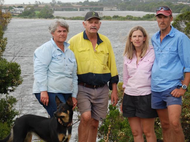 The Pfeiffer's farm at Murray Bridge is underwater after the Long Flat levee breached on Janurary 7. Photo: Dylan Hogarth.