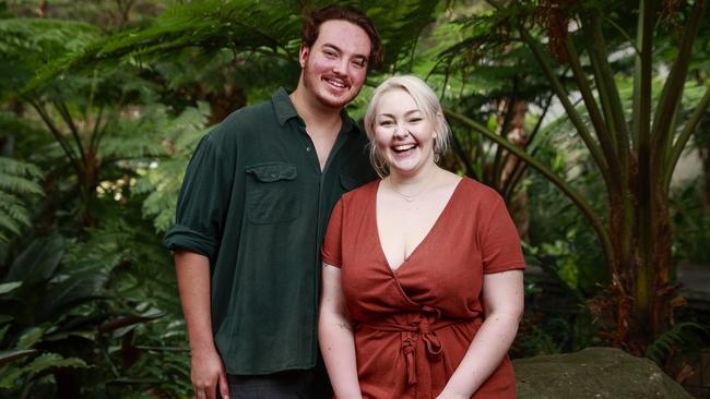 Singer Bella Taylor-Smith, who won The Voice, on Sunday with her boyfriend Josh Cole, in Zetland. Picture: Justin Lloyd.