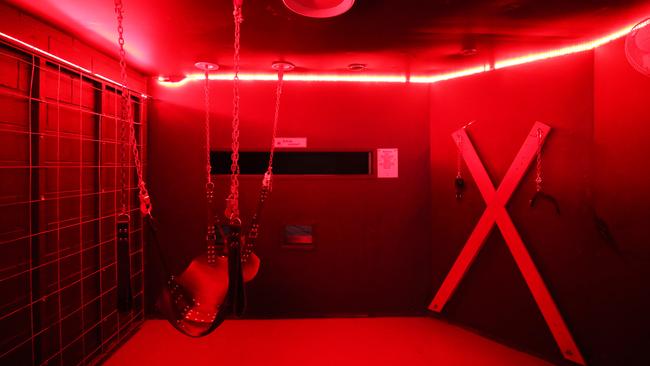 The bondage room has a commercial-grade swing. Picture Glenn Hampson