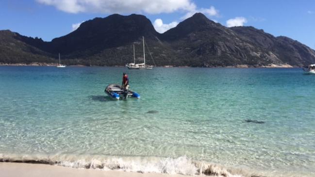 Stunning Wineglass Bay after being tendered ashore from the Lady Eugenie.