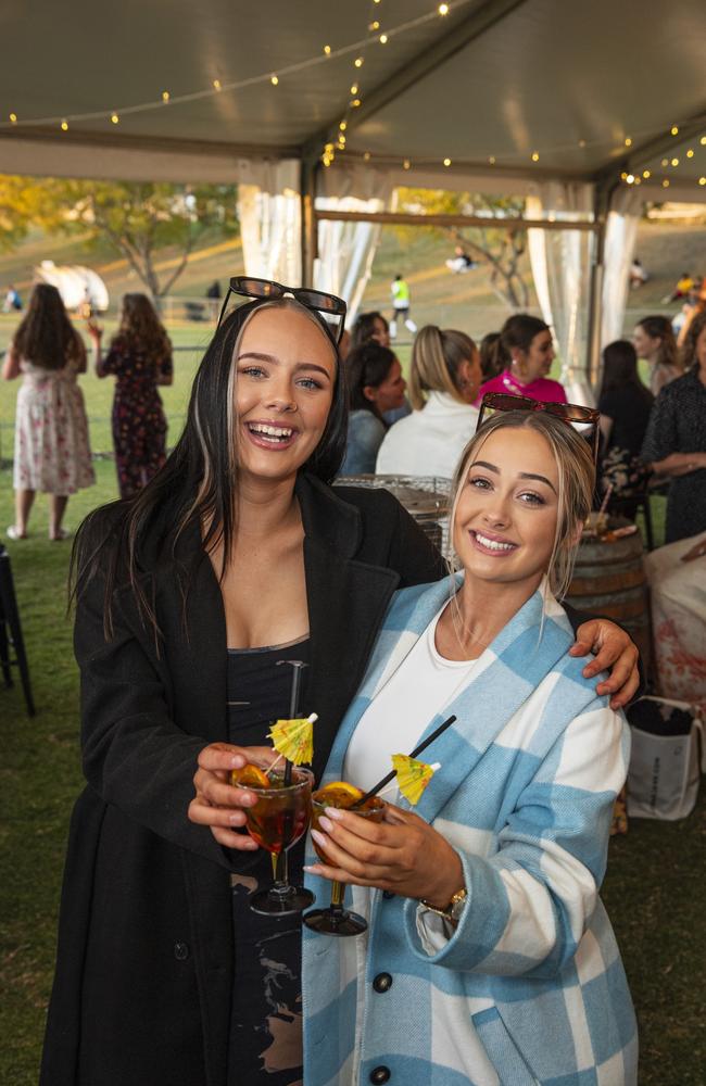 Tahlia Curd (left) and Jessica Palmer at Sparkling Soiree Ladies Day at Willowburn Football Club, Saturday, August 3, 2024. Picture: Kevin Farmer